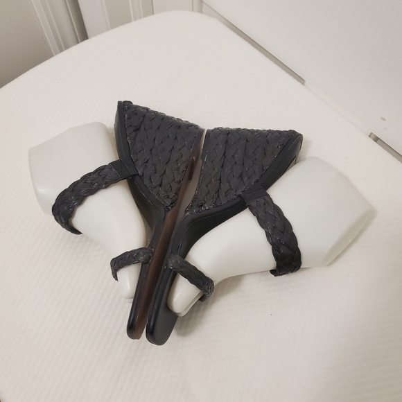 Steven New York "Ardy" Raffia Espadrille Wedge Double Strap Sandals Size 10 - Picture 9 of 14
